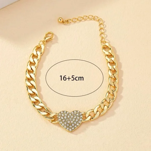 Rhinestone Heart Decor Bracelet Gift - Picture 4 of 4